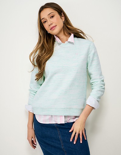 Interest Space Dye Sweatshirt in Mint Green