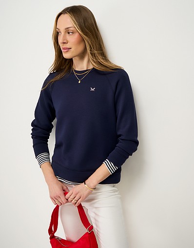 SuperLuxe Dolman Crew Sweat in Navy