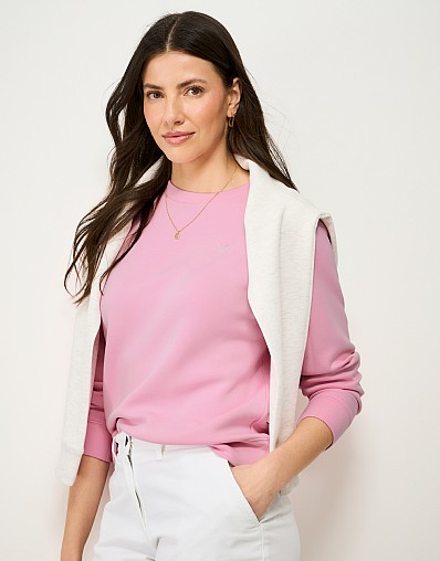 SuperLuxe Dolman Crew Sweat in Pink
