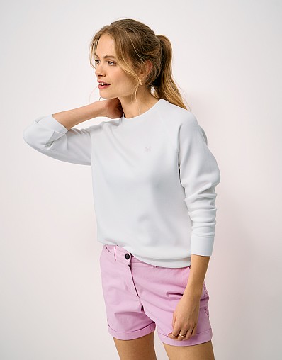 SuperLuxe Dolman Crew Sweat in White