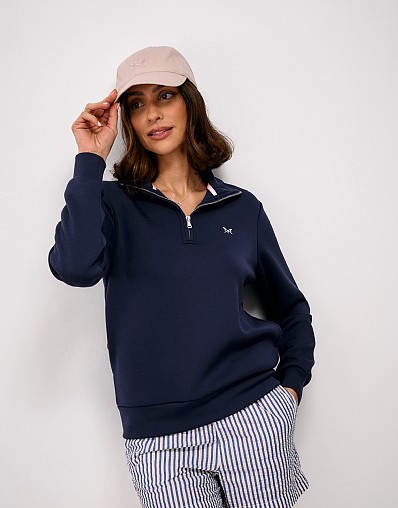 SuperLuxe Half-Zip Sweat in Navy