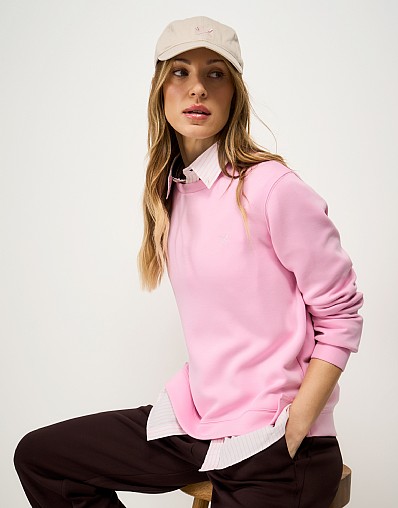 SuperLuxe Longline Crew Sweat in Pink