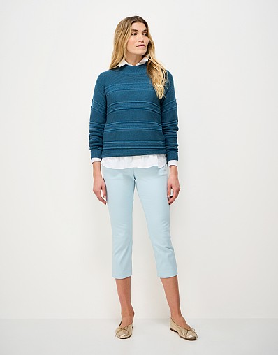 Smart Cropped Chinos in Aqua Blue