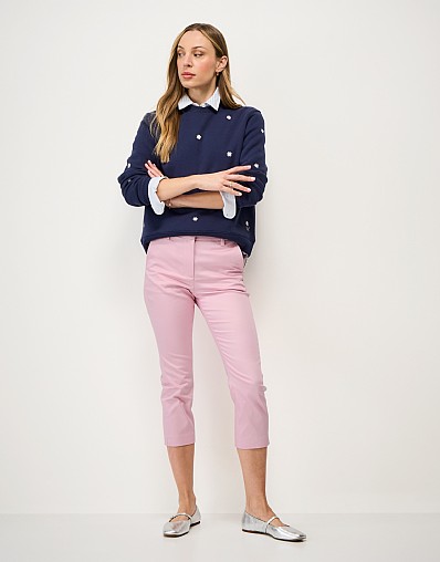 Smart Cropped Chinos in Light Pink
