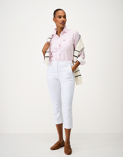 Smart Cropped Chinos in White