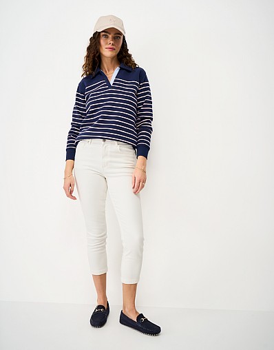 Cropped Jean in White