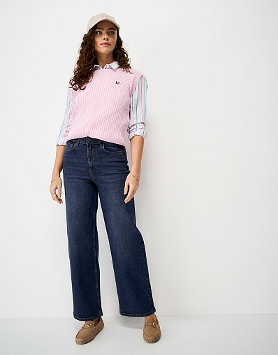 Wide Leg Jean in Midwash Blue