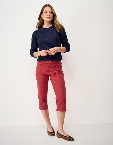 Mia Crop Jeans in Red