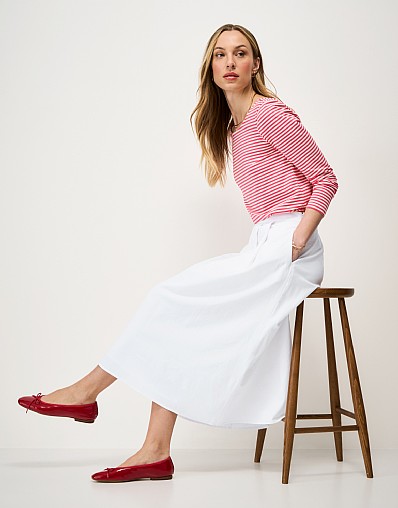 Gaby Linen-Blend Skirt in White