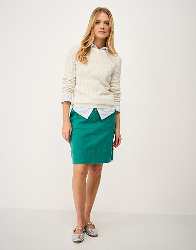 Analee Denim Skirt in Green
