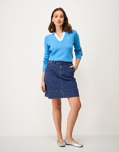 Analee Denim Skirt in Mid Wash