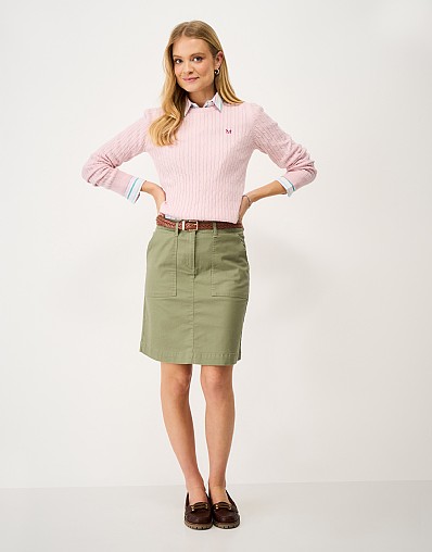 Chino Skirt in Khaki Green