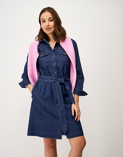 Elsie Denim Shirt Dress in Indigo