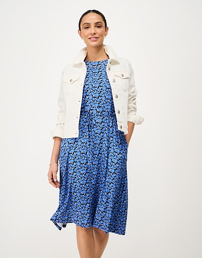 Mirabel Floral Jersey Dress in Navy and Blue