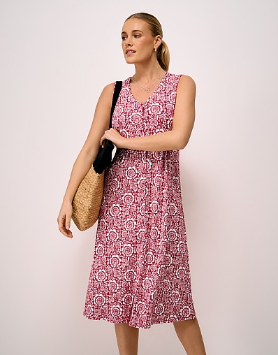 Alyssa Sleeveless Jersey Dress in Red