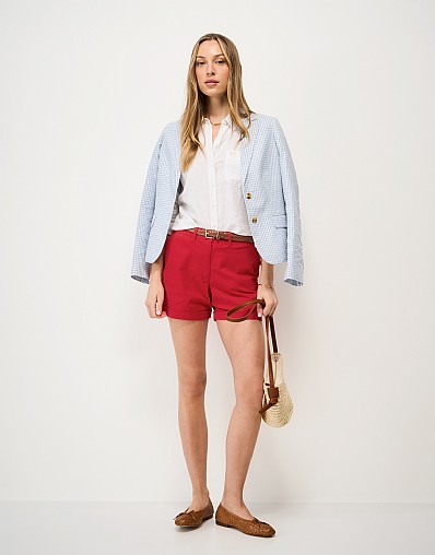 Tilda Cotton Chino Shorts in Red