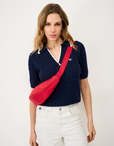 Mini Half Moon Bag in Red