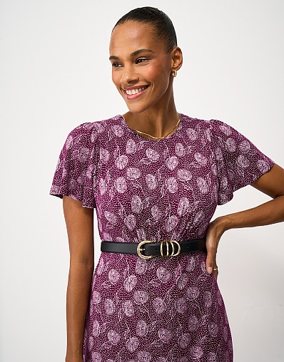Mixed Metal Dress Belt in Black
