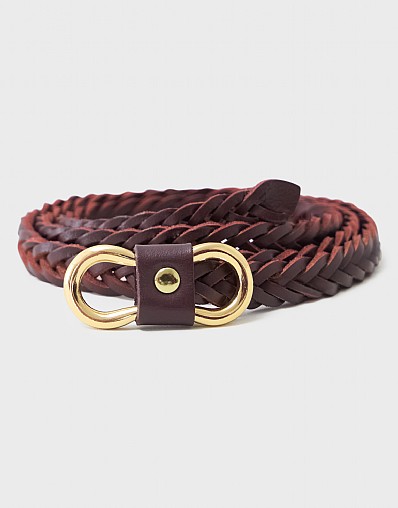Woven Dress Belt in Burgundy