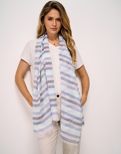 Stripe Cotton Scarf in Multicolour