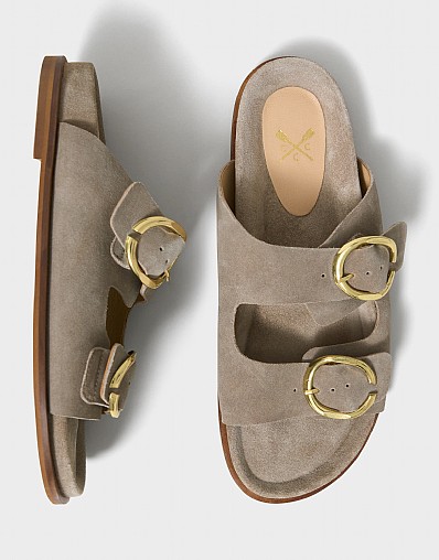 Footbed Sandals in Stone