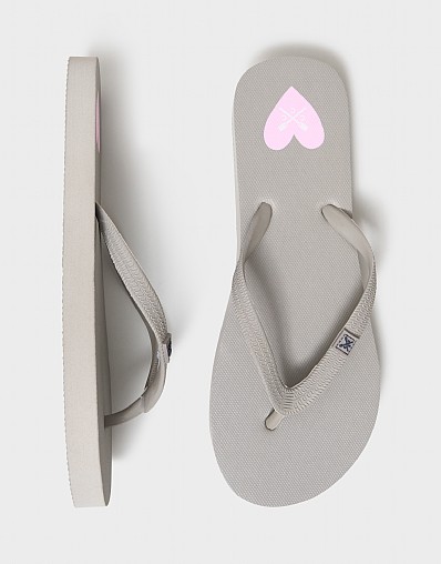 Flip Flops in Stone Heart Print