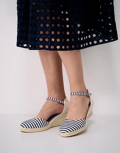 Faith Canvas Espadrilles in Navy & White