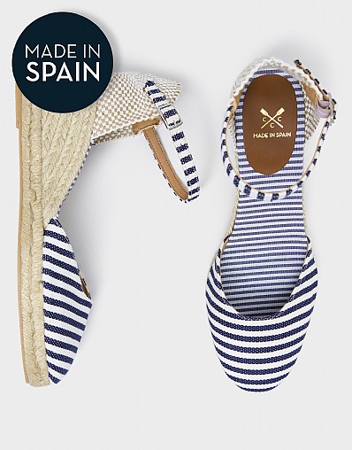 Faith Canvas Espadrilles in Navy & White