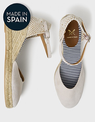 Faith Suede Leather Espadrilles in Ivory