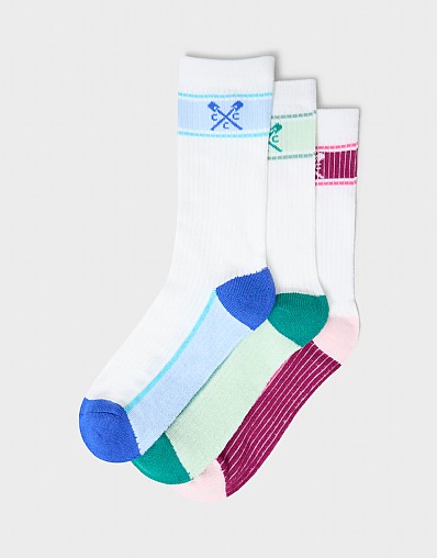 3-Pack Bamboo Sport Socks in White