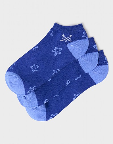 3 Pack Bamboo Trainer Sock in Navy