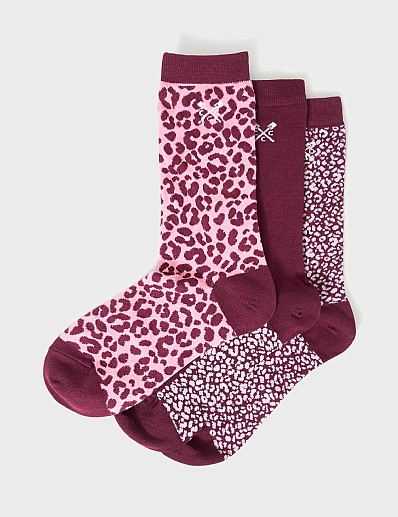 3 Pack Bamboo Socks in Burgundy