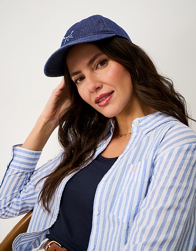 Crew Denim Cap in Blue