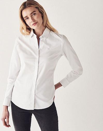 Women's Heritage Classic Oxford Shirt in Optic White from Crew Clothing