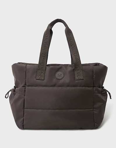 Quilted Nylon Baffle Bag in Chocolate