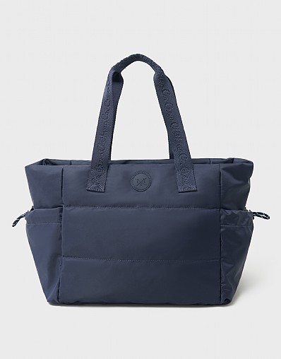 Quilted Nylon Baffle Bag in Navy