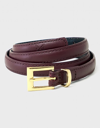 Square Buckle Belt in Burgundy