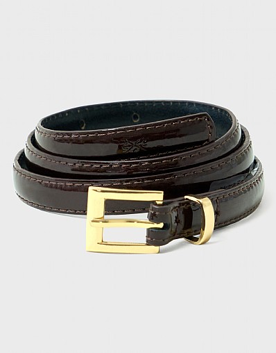 Square Buckle Belt in Tortoiseshell Brown