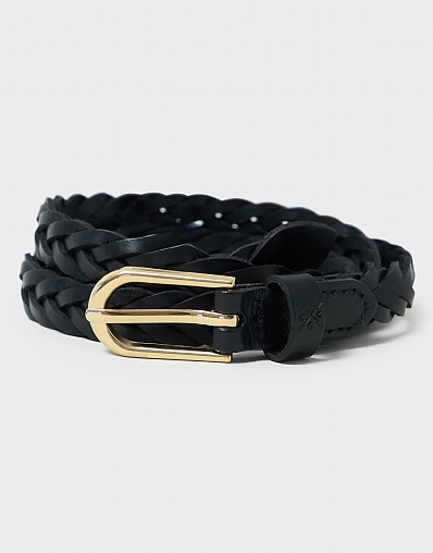 Woven Dress Belt in Black