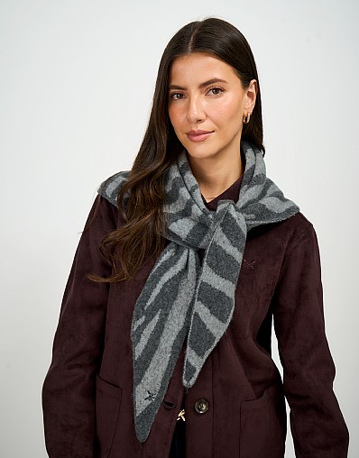Triangle Scarf in Grey Animal Print
